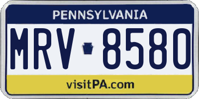 PA license plate MRV8580