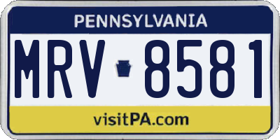 PA license plate MRV8581