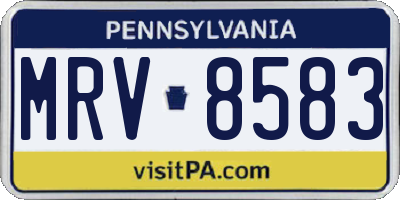 PA license plate MRV8583