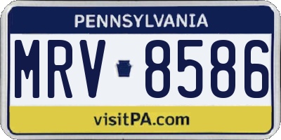 PA license plate MRV8586