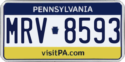 PA license plate MRV8593
