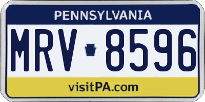 PA license plate MRV8596