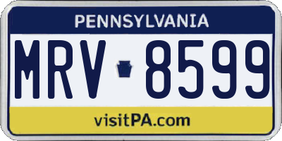 PA license plate MRV8599