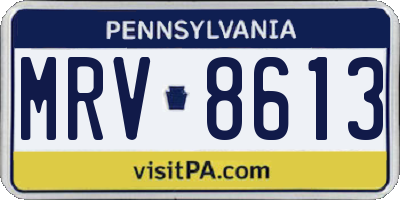 PA license plate MRV8613