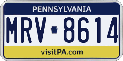 PA license plate MRV8614