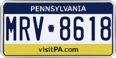 PA license plate MRV8618