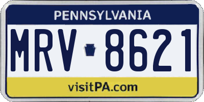 PA license plate MRV8621
