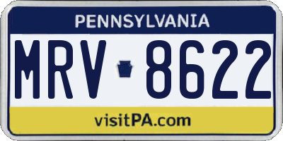 PA license plate MRV8622