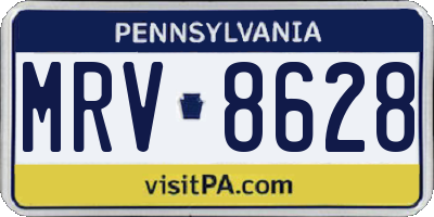 PA license plate MRV8628