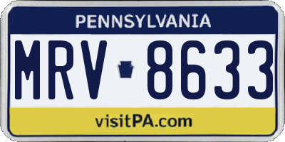 PA license plate MRV8633