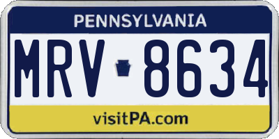 PA license plate MRV8634