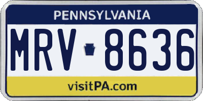 PA license plate MRV8636