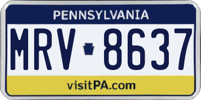 PA license plate MRV8637