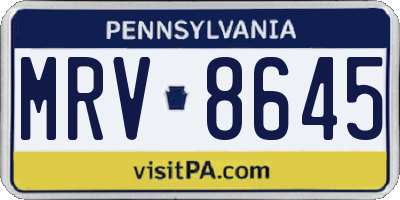 PA license plate MRV8645