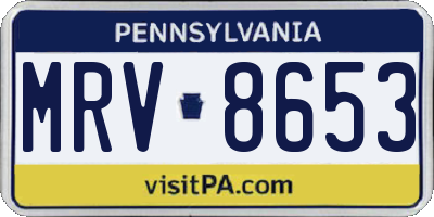 PA license plate MRV8653