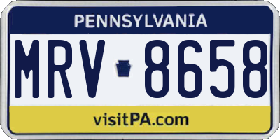 PA license plate MRV8658