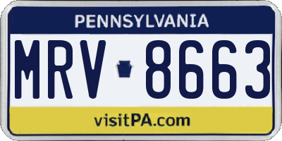 PA license plate MRV8663