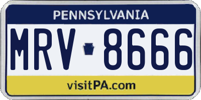 PA license plate MRV8666