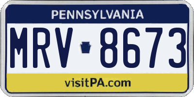 PA license plate MRV8673