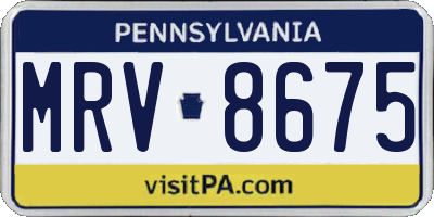 PA license plate MRV8675