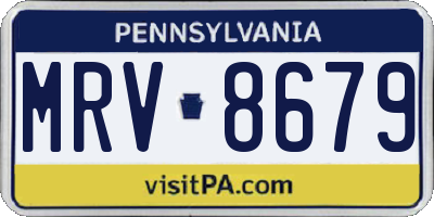PA license plate MRV8679