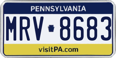 PA license plate MRV8683