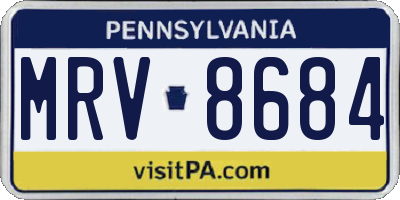 PA license plate MRV8684