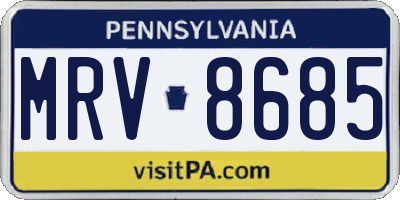 PA license plate MRV8685