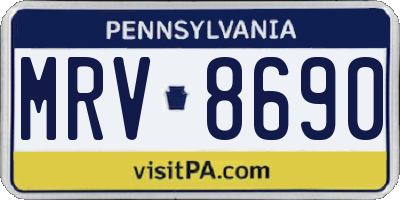 PA license plate MRV8690