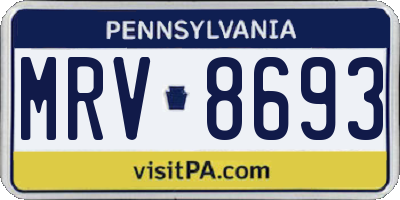 PA license plate MRV8693