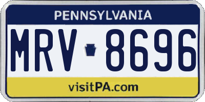 PA license plate MRV8696