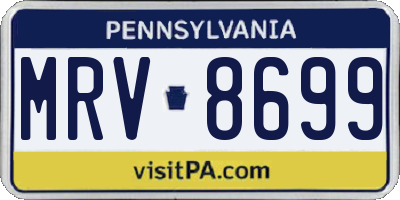 PA license plate MRV8699