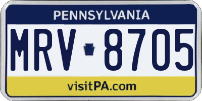 PA license plate MRV8705