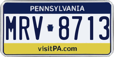 PA license plate MRV8713