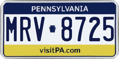 PA license plate MRV8725