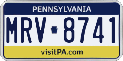 PA license plate MRV8741