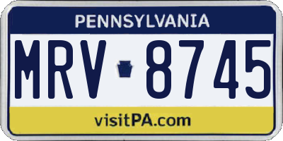PA license plate MRV8745