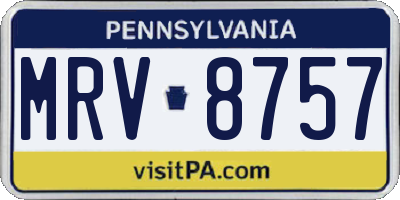 PA license plate MRV8757