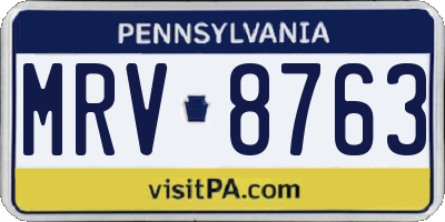 PA license plate MRV8763