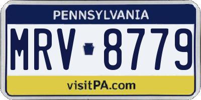 PA license plate MRV8779