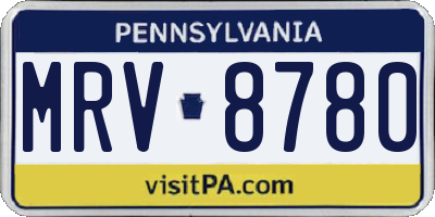 PA license plate MRV8780