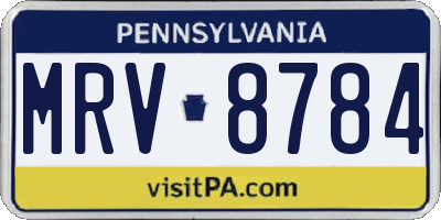 PA license plate MRV8784