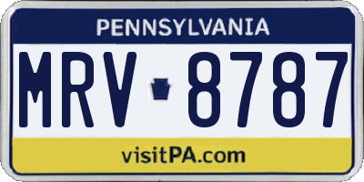 PA license plate MRV8787
