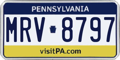 PA license plate MRV8797