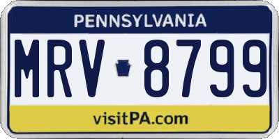PA license plate MRV8799