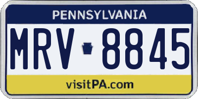 PA license plate MRV8845