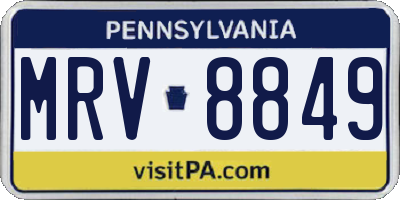 PA license plate MRV8849