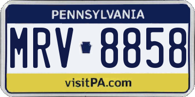 PA license plate MRV8858