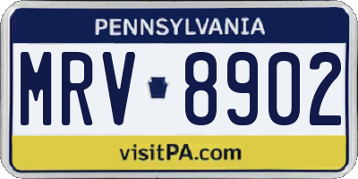 PA license plate MRV8902