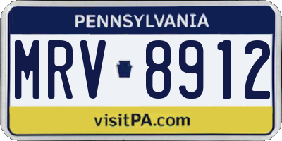 PA license plate MRV8912